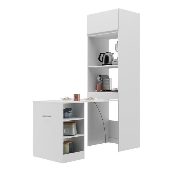 Paneleiro Com Mesa Dobrável 1 Porta Para Forno E Microondas V