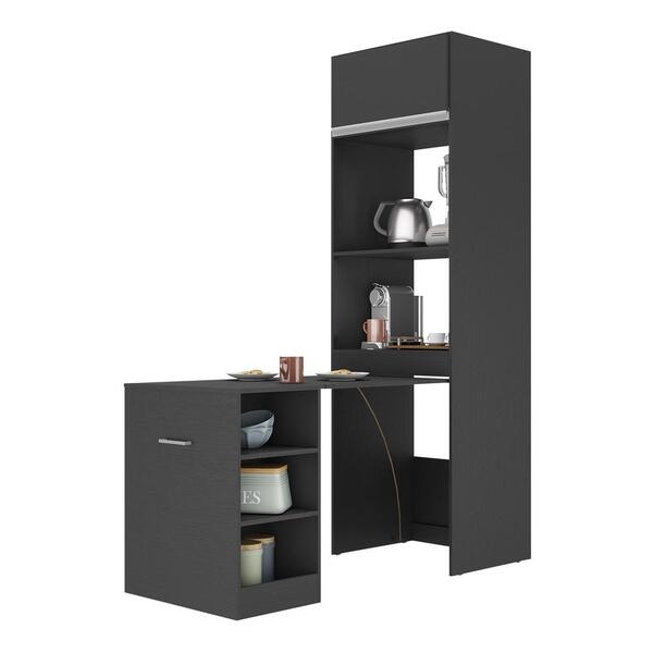 Paneleiro Com Mesa Dobrável 1 Porta Para Forno E Microondas V