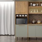 Paneleiro Com Nicho 2 Portas Salvador Marrom/verde