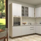 Paneleiro Com Nicho Micro-ondas 4 Portas Atenas Cinza Cristal