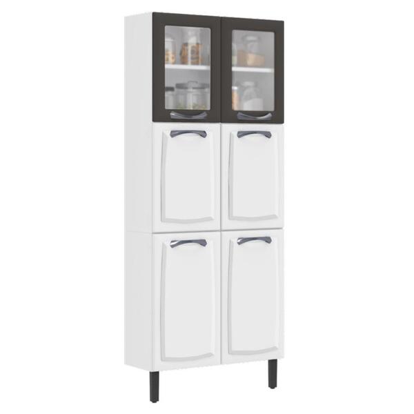 Paneleiro Cozinha Itatiaia Aço 6 Portas 2 Em Vidro New Premiu