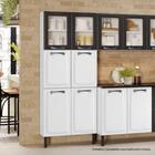 Paneleiro Cozinha Itatiaia Aço 6 Portas 2 Em Vidro New Premiu