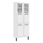 Paneleiro Cozinha Itatiaia Aço 6 Portas 2 Em Vidro New Premiu