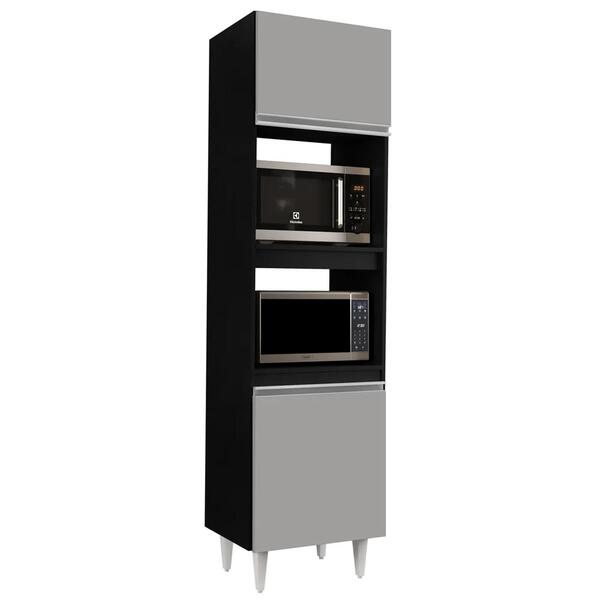 Paneleiro Cozinha Torre Quente 56cm Colorado Preto/cinza - Lu
