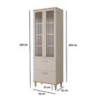Paneleiro Cristaleira 100%mdf 70cm 3 Portas 2 Em Vidro E 1 Ga