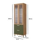 Paneleiro Cristaleira 100%mdf 70cm 3 Portas 2 Em Vidro E 1 Ga