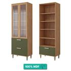 Paneleiro Cristaleira 100%mdf 70cm 3 Portas 2 Em Vidro E 1 Ga