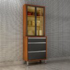 Paneleiro Cristaleira 3 Portas 2 Gavetas Jade Carvalho/grafite