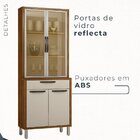 Paneleiro Cristaleira 4 Portas 1 Gaveta Letícia Carvalho/off