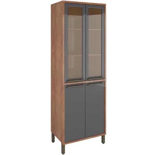 Paneleiro Cristaleira 4 Portas Ronipa Syrah Com Vidro Reflect