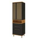 Paneleiro Cristaleira 70cm 2 Portas Com Vidros Reflecta 3 Gav