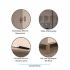 Paneleiro Cristaleira 70cm 4 Portas Com Vidro Reflecta Stylo