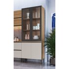 Paneleiro Cristaleira 80cm 4 Portas Montana/fumê/grafite/vidr