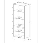 Paneleiro Cristaleira 80cm 4 Portas Quiditá