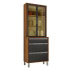 Paneleiro Cristaleira Jade 2 Portas 3 Gavetas Chf Carvalho Gr