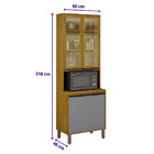 Paneleiro Cristaleira Nala 2 Portas Espaço Para Microondas Mo