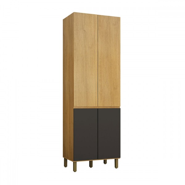 Paneleiro Dakota 4 Portas 4 Prateleiras Cinamomo/grafite - Va