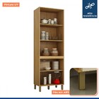 Paneleiro Dakota 4 Portas 4 Prateleiras Cinamomo/grafite - Va