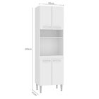 Paneleiro De Cozinha 4 Portas 2 Nichos Araçá Yescasa Branco