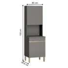 Paneleiro De Cozinha Para Microondas  Londres Gris