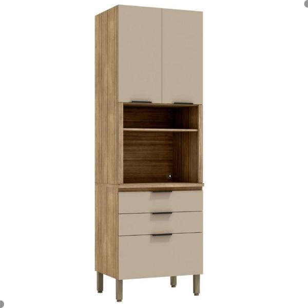 Paneleiro De Cozinha Para Microondas Campinas Freijó Vanilla