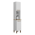 Paneleiro De Cozinha Platina 2 Portas 3 Prateleiras Internas