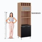 Paneleiro Ditália Aspen 2 Fornos Carv/preto Cd-331