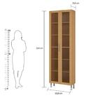 Paneleiro Ditália Aspen 2 Portas De Vidro Carvalho Cd-308