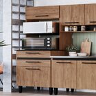 Paneleiro Duplo 2 Portas 2 Gavetas Giovanna Freijó/preto