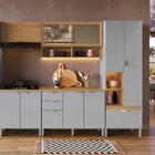 Paneleiro Duplo 2 Portas E 1 Gaveta Hera  Móveis Griseo/natur