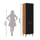 Paneleiro Duplo 2 Portas Favorita Natura / Preto