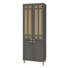 Paneleiro Duplo 4 Portas Com Vidro Reflecta Paris Chumbo