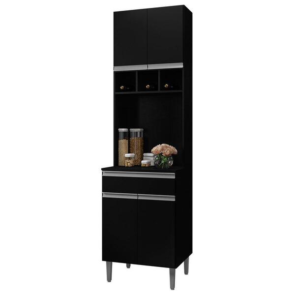 Paneleiro Duplo 61cm Com Nicho Garrafeiro 4 Portas 1 Gaveta A