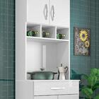 Paneleiro Duplo 61cm Com Nicho Garrafeiro 4 Portas 1 Gaveta L