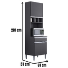 Paneleiro Duplo Andréia 4 Portas Cinza Ajl