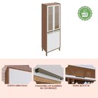 Paneleiro Duplo Com 4 Portas E Vidro Reflecta 100% Mdf Vicenz