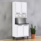 Paneleiro Duplo Em Aço 80cm 4 Portas Nicho Para Forno New Pre