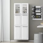 Paneleiro Duplo Em Aço Em Aço 6 Portas 2 De Vidro 4 Prateleir