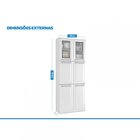 Paneleiro Duplo Em Aço Em Aço 6 Portas 2 De Vidro 4 Prateleir