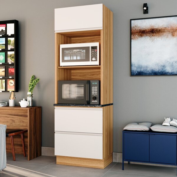 Paneleiro Duplo Forno 70cm 2 Portas 1 Gaveta Mdf Com Rodapé E