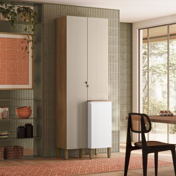 Paneleiro Duplo Para Cozinha 3 Portas Art Freijó / Ártico / S