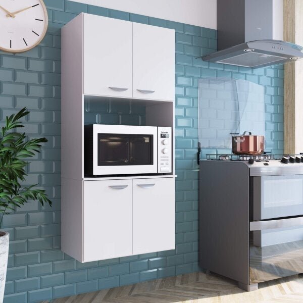 Paneleiro Duplo Suspenso 4 Portas 1 Nicho Anita Yescasa Branco