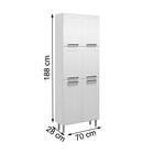 Paneleiro Duplo Suspenso Múltipla Aço 6 Portas Branco - Berto