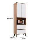 Paneleiro Duplo Torre Quente 100% Mdf 2 Portas 2 Gavetas 70x5