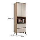 Paneleiro Duplo Torre Quente 100% Mdf 2 Portas 2 Gavetas 70x5