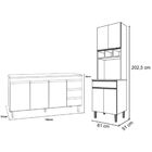 Paneleiro E Balcão De Cozinha 160cm Sem Tampo Andréia Preto