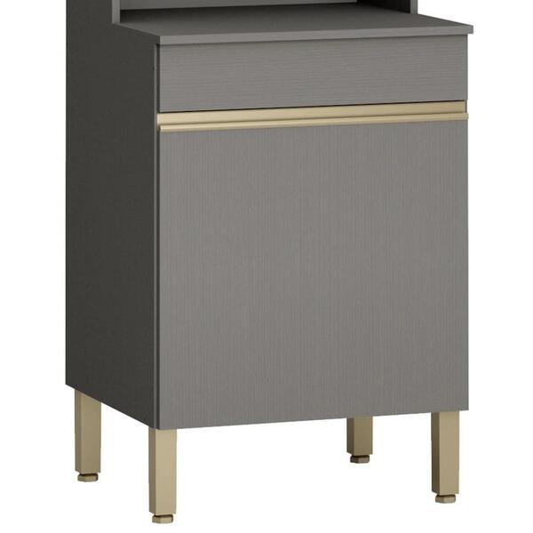 Paneleiro E Balcão Gabinete Com Pia 120cm Lina Z06 Gris - Mpo