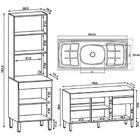 Paneleiro E Balcão Gabinete Com Pia 150cm Lina K02 Vanilla -