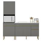 Paneleiro E Balcão Gabinete Com Pia 150cm Lina Z06 Gris - Mpo