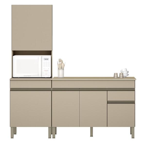 Paneleiro E Balcão Gabinete Com Tampo 120cm Lina K02 Vanilla